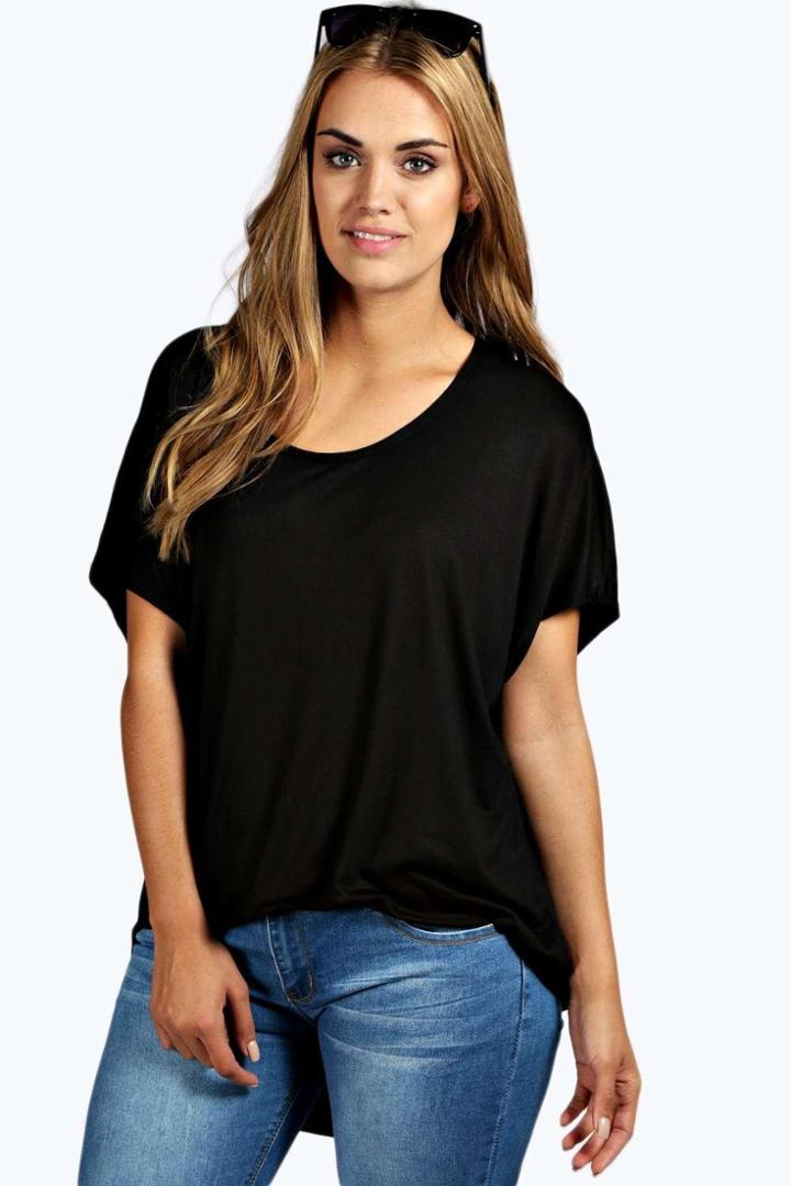 Boohoo Plus Sloane Basic Oversized Tee Black