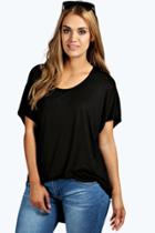 Boohoo Plus Sloane Basic Oversized Tee Black