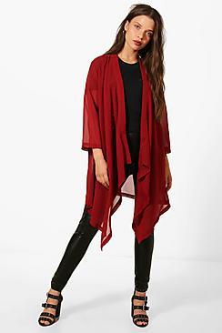 Boohoo Grace Waterfall Front Midi Kimono