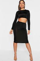 Boohoo Slinky Midi Skirt