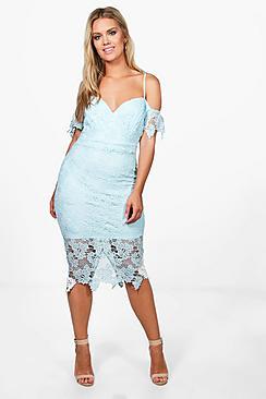 Boohoo Plus Tanya Corded Lace Midi Dress