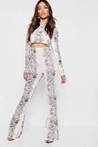 Boohoo Knitted Snake Print Trouser Set