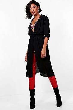 Boohoo Tall Samantha Wrap Front Maxi Blouse