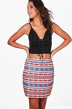 Boohoo Tall Boutique Evie Embroidered Skirt