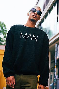 Boohoo Oversized Man Borg Sweater