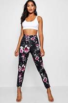 Boohoo Abigail Floral Pink Based Tapered Trouser