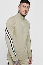 Boohoo Sports Stripe Funnel Neck Jersey Track Top