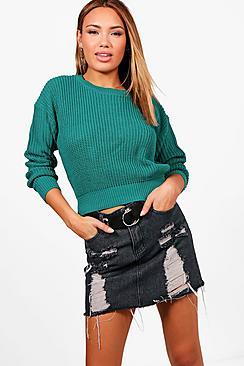 Boohoo Crop Fisherman Jumper