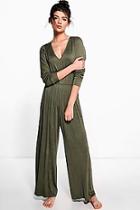 Boohoo Emma V Neck Jersey Jumpsuit