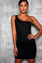 Boohoo Thick One Shoulder Strap Bodycon Dress