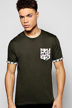 Boohoo Beetle Pocket Print T Shirt