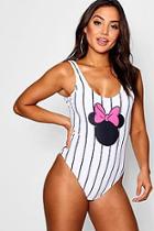 Boohoo Disney Stripe Mouse Swimsuit