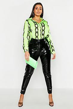 Boohoo Plus Neon Snake Oversized Shirt