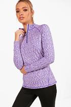 Boohoo Taylor Fit Spacedye Half Zip Gym Top