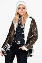 Boohoo Willow Bonded Aviator Jacket