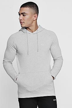 Boohoo Active Over The Head Embroidered Gym Hoodie