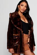 Boohoo Vintage Style Faux Fur Coat