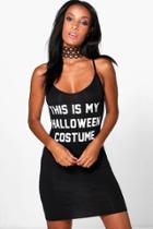 Boohoo Creo Halloween Costume Bodycon Dress Black