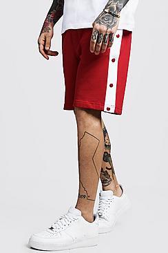 Boohoo Jersey Shorts With Side Poppers