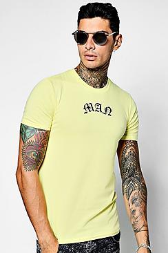 Boohoo Yellow Crew Neck Man T-shirt