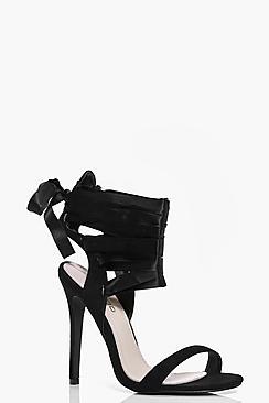 Boohoo Nina Ribbon Tie Strap Sandals