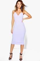 Boohoo Trixy Strappy Cup Detail Midi Dress Orchid