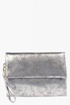 Boohoo Jess Oversized Clutch Bag Silver