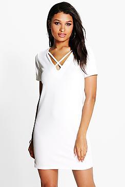 Boohoo Grace Strappy V Front Shift Dress