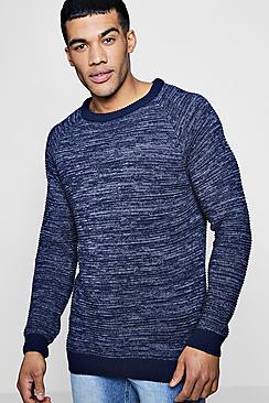 Boohoo Raglan Ribbed Knitted Crew Neck Jumper