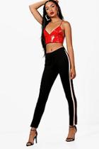 Boohoo Tie Waist Sports Trim Legging