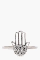 Boohoo Holly Engraved Hamsa Hand Boho Ring Silver