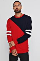 Boohoo Spliced Colour Block Sleeve Detail Sweater