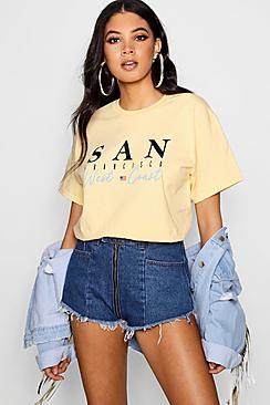 Boohoo Tall Beth San Francisco Slogan Tee