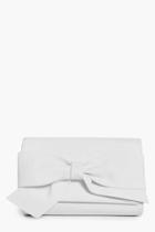 Boohoo Alicia Bow Front Clutch Bag White