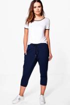 Boohoo Felicity Crop Zip Detail Trouser Marine