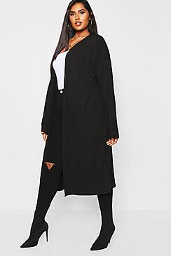 Boohoo Plus Rib Oversized Cocoon Cardigan