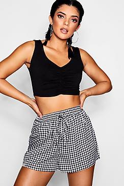 Boohoo Tilly High Waist Gingham Shorts