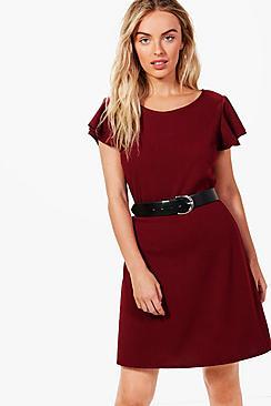 Boohoo Emma Angel Sleeve Dress