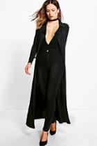 Boohoo Megan Slinky Maxi Duster Black
