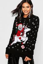 Boohoo Father Christmas On Unicorn Jumper