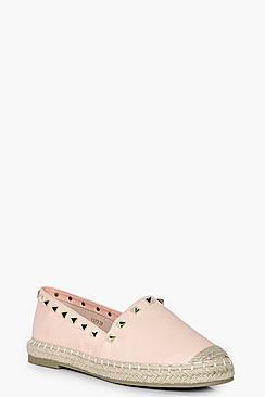 Boohoo Emma Stud Trim Espadrille Flat