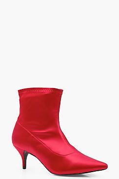 Boohoo Pointed Kitten Heel Ankle Boots