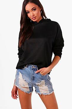 Boohoo Tall Becky Raw Hem Hoody