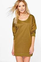 Boohoo Annita Slash Neck Sweat Dress