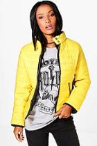 Boohoo Lily Quilted Contrast Panel Jacket