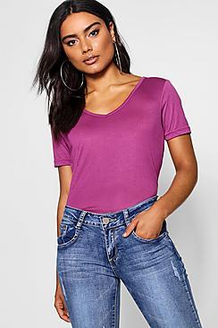 Boohoo Basic Supersoft V Neck Tee