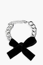 Boohoo Hannah Velvet Tie Chain Bracelet