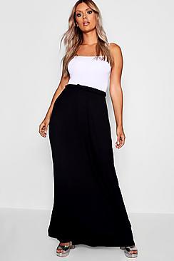 Boohoo Plus Ruffle Waist Maxi Skirt
