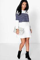 Boohoo Alisandra Stripe Insert Shift Dress