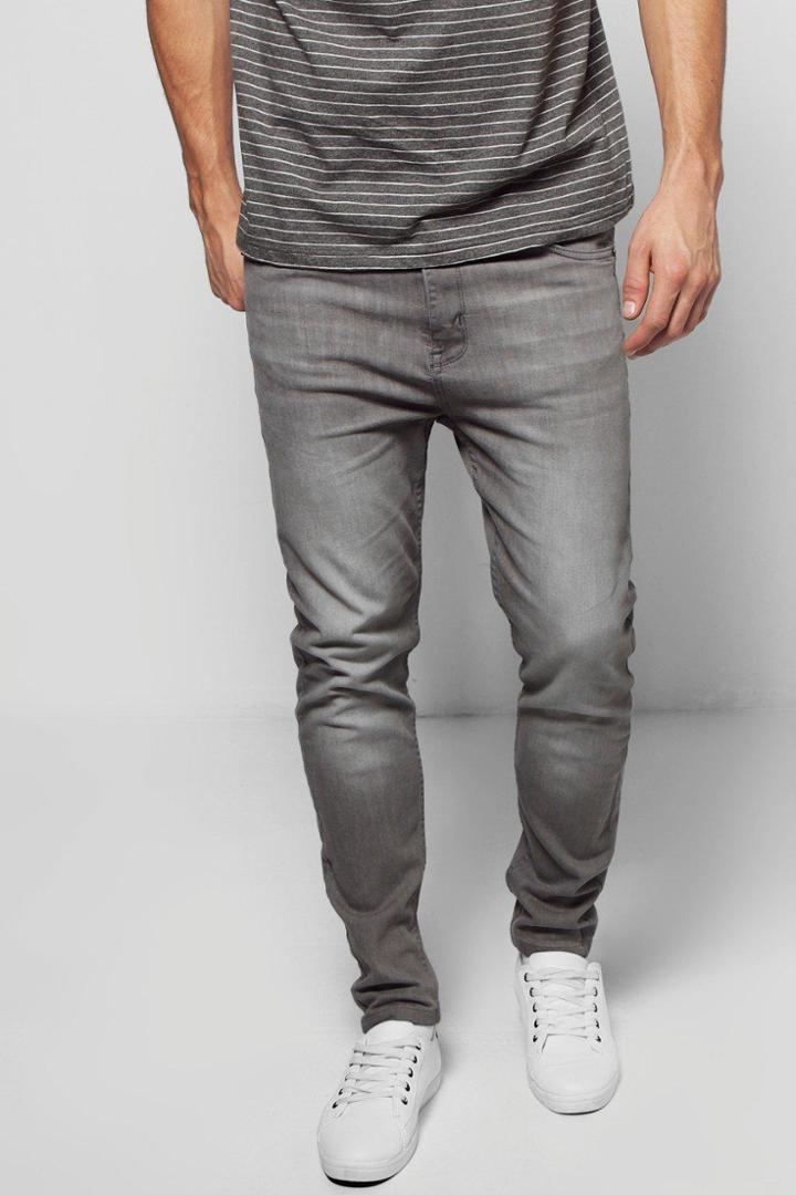 Boohoo Grey Skinny Fit Jeans Grey